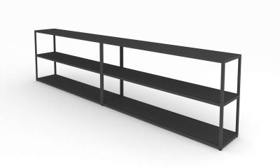New Order Regal niedrig horizontal offen 300 cm breit Hay